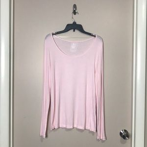Ribbed Scoopneck Long Sleeve Tee
